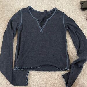 American Eagle Outfitters Dark Gray Long Sleeve Top